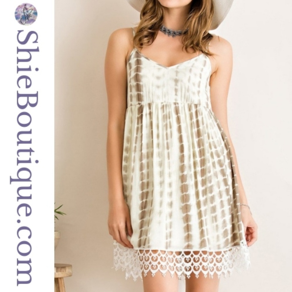 Entro Women's Olive Tye Dye Babydoll Sundress